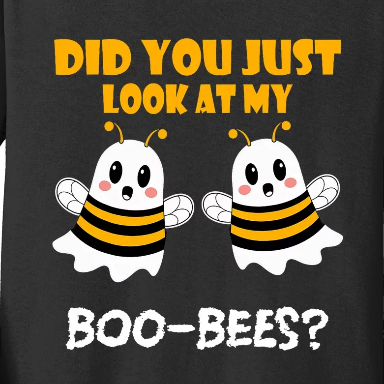 Funny Halloween Did You Just Look At My Boo Bees Kids Long Sleeve Shirt