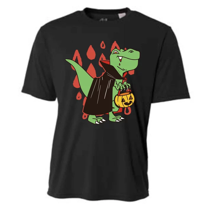 Funny Halloween Dinosaur T Rex Vampire Trick Rawr Treat Gift Cooling Performance Crew T-Shirt