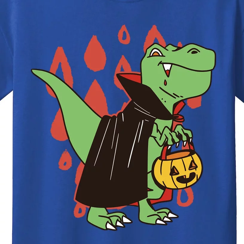 Funny Halloween Dinosaur T Rex Vampire Trick Rawr Treat Gift Kids T-Shirt