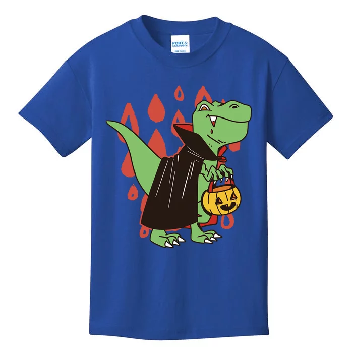 Funny Halloween Dinosaur T Rex Vampire Trick Rawr Treat Gift Kids T-Shirt