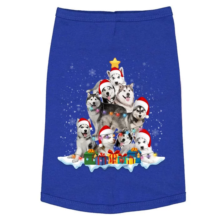 Funny Husky Dog Christmas Tree Cute Xmas Gift Doggie Tank