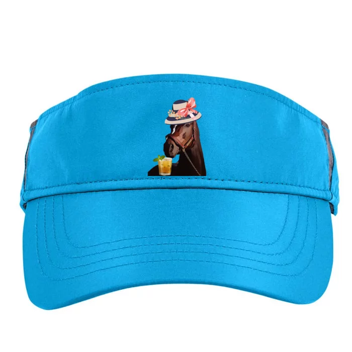 Funny Horse Derby Party Blue Classic Fit Round Adult Drive Performance Visor