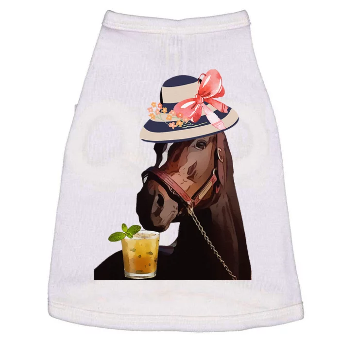 Funny Horse Derby Party Blue Classic Fit Round Doggie Tank