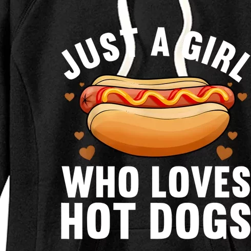 Funny Hot Dog Design Girls Food Hotdog Lovers Women's Fleece Hoodie