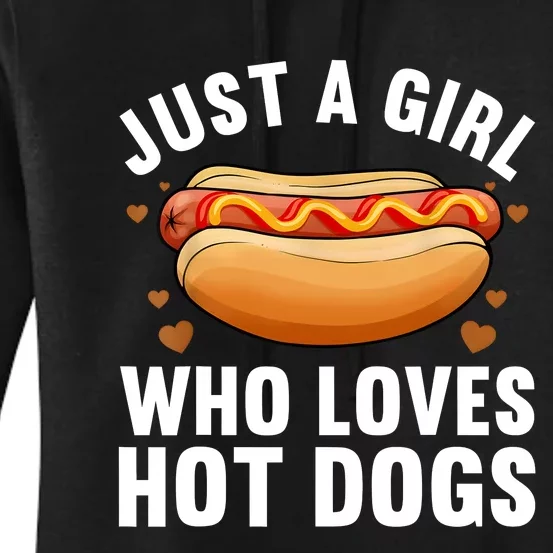 Funny Hot Dog Design Girls Food Hotdog Lovers Women's Pullover Hoodie