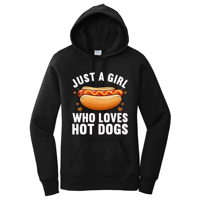 Funny Hot Dog Design Girls Food Hotdog Lovers Women's Pullover Hoodie