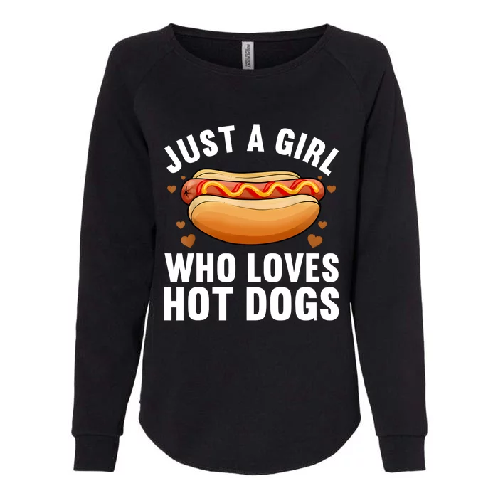 Funny Hot Dog Design Girls Food Hotdog Lovers Womens California Wash Sweatshirt