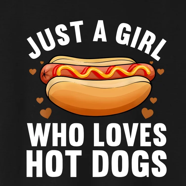 Funny Hot Dog Design Girls Food Hotdog Lovers Women's Crop Top Tee