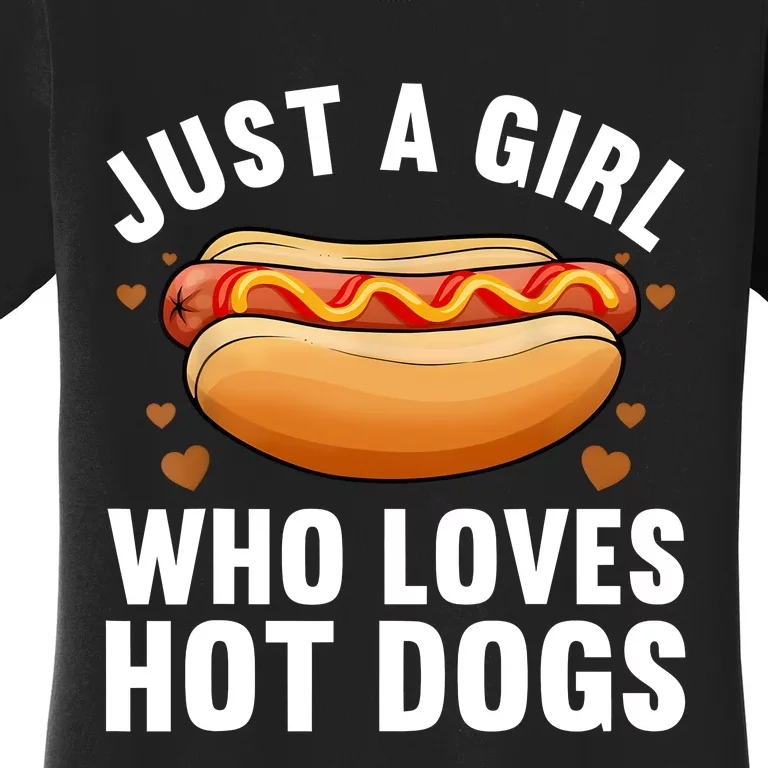 Funny Hot Dog Design Girls Food Hotdog Lovers Women's T-Shirt