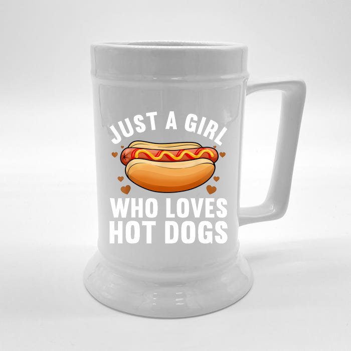 Funny Hot Dog Design Girls Food Hotdog Lovers Front & Back Beer Stein