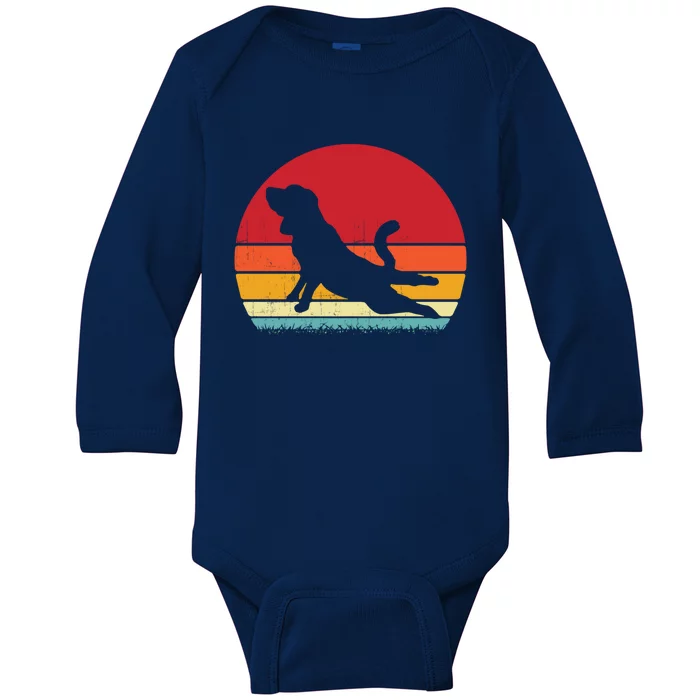 Funny Hound Dogs Owner Beagle Yoga Pose Yoga Lovers Gift Baby Long Sleeve Bodysuit