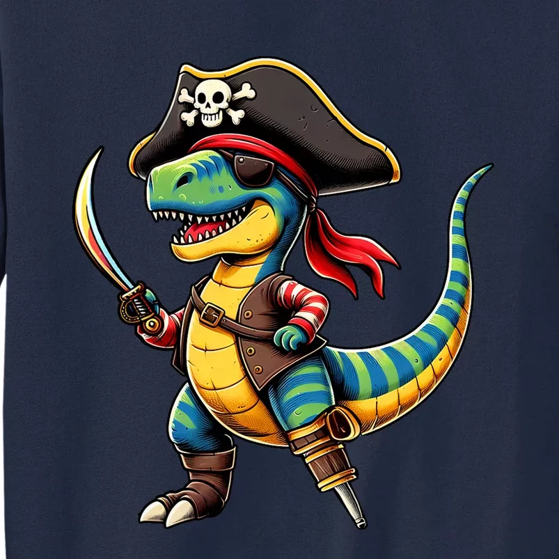 Funny Halloween Dinosaur Trex Pirate Tall Sweatshirt