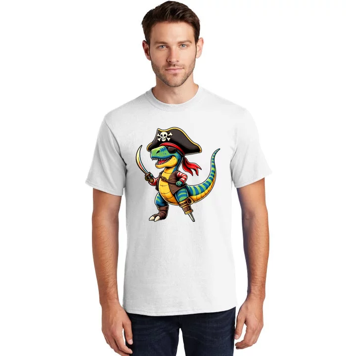 Funny Halloween Dinosaur Trex Pirate Tall T-Shirt