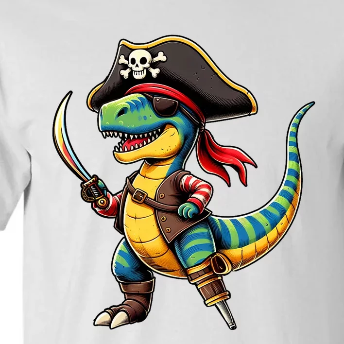 Funny Halloween Dinosaur Trex Pirate Tall T-Shirt