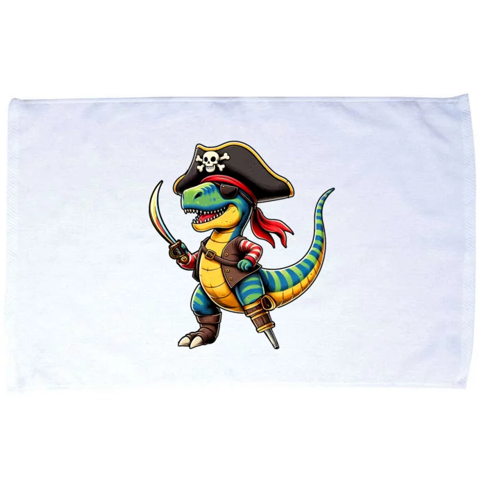 Funny Halloween Dinosaur Trex Pirate Microfiber Hand Towel