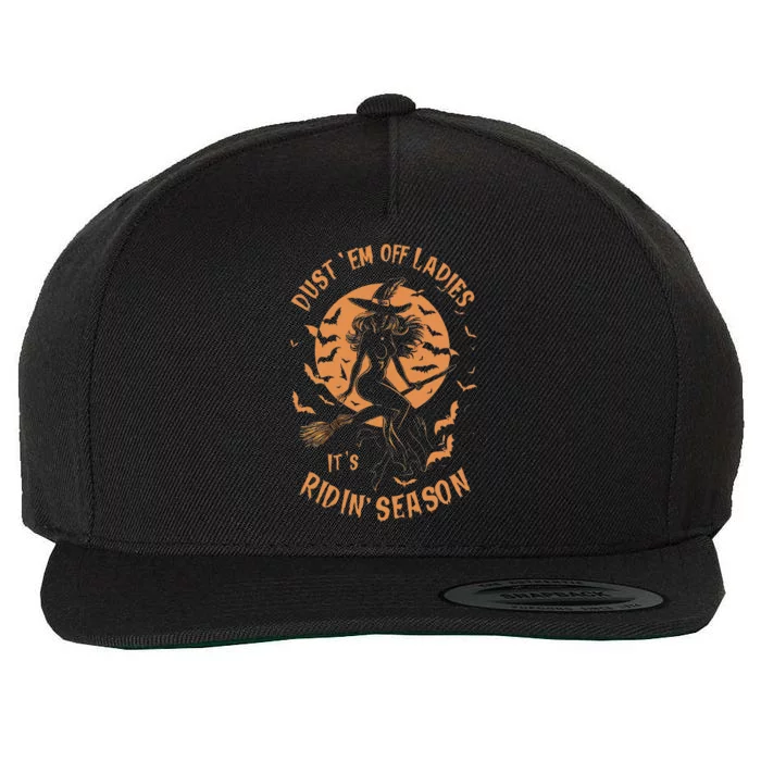 Funny Halloween Dust Em Off Ladies Witch Wool Snapback Cap