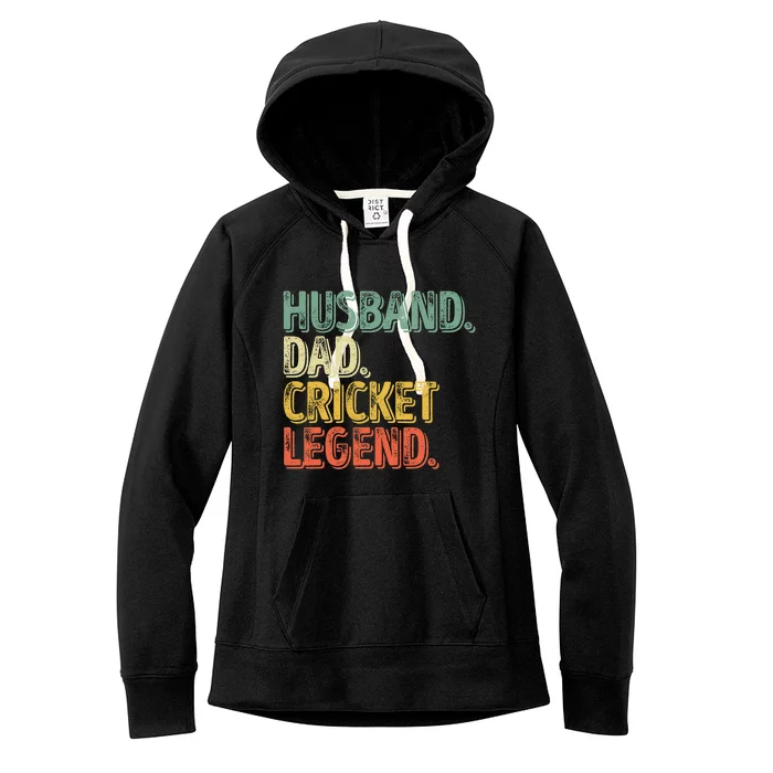 funny husband dad Cricket legend vintage retro Women's Fleece Hoodie