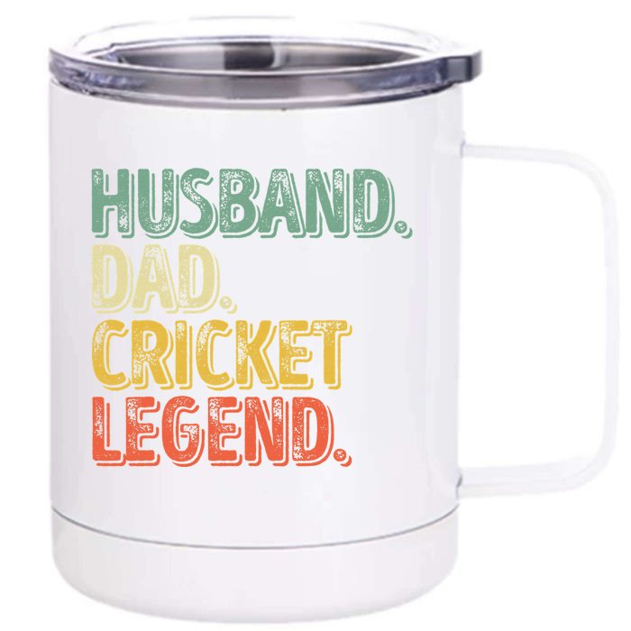 funny husband dad Cricket legend vintage retro Front & Back 12oz Stainless Steel Tumbler Cup