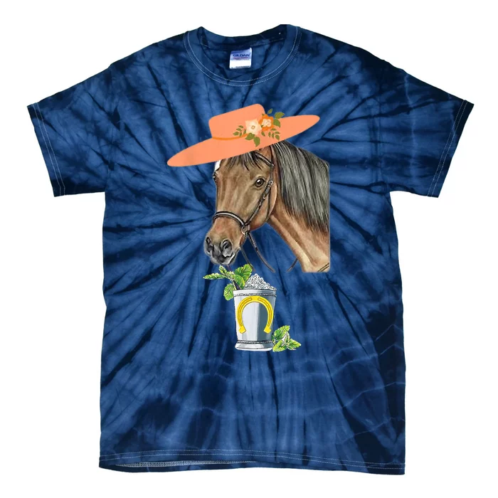 Funny Horse Derby Party Tie-Dye T-Shirt