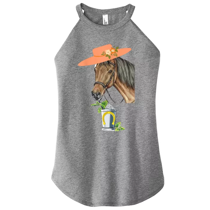 Funny Horse Derby Party Women’s Perfect Tri Rocker Tank