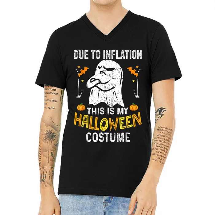 Funny Halloween Due To Inflation This Is My Halloween Costume V-Neck T-Shirt