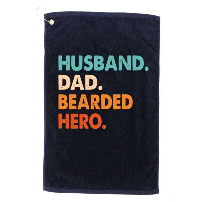 Funny Husband Dad Beard Legend Vintage Bearded Platinum Collection Golf Towel