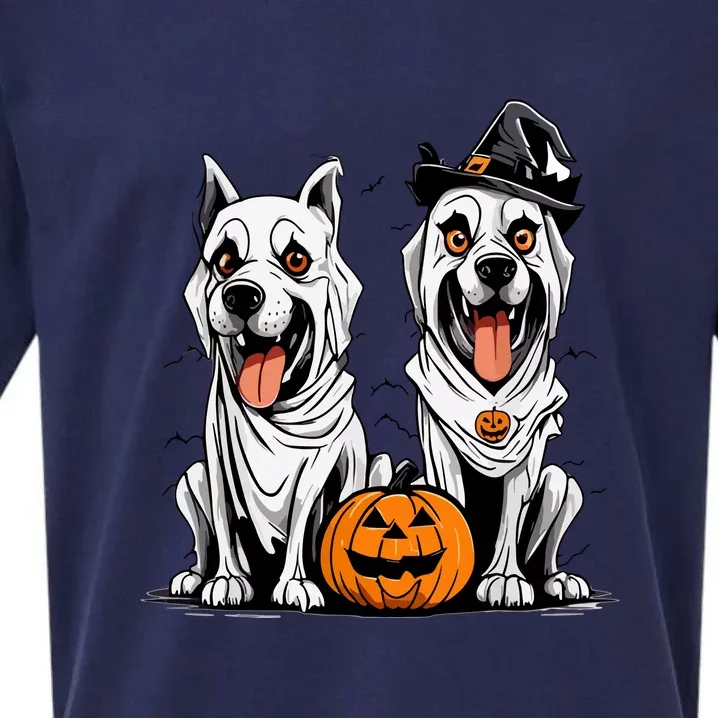 Funny Halloween Dog Ghost Mummy Dog Lover Matching Family Gift Sueded Cloud Jersey T-Shirt