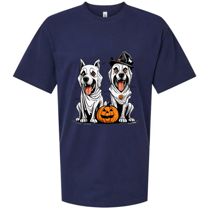 Funny Halloween Dog Ghost Mummy Dog Lover Matching Family Gift Sueded Cloud Jersey T-Shirt