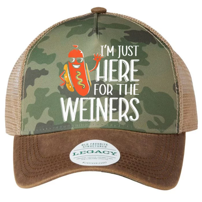 Funny Hot Dog I'm Just Here For The Wieners Sausage Legacy Tie Dye Trucker Hat