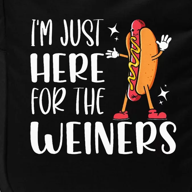 Funny Hot Dog Im Just Here For The Wieners Sausage Lovers Impact Tech Backpack