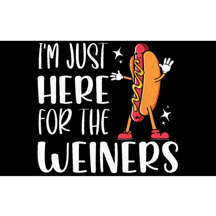 Funny Hot Dog Im Just Here For The Wieners Sausage Lovers Bumper Sticker