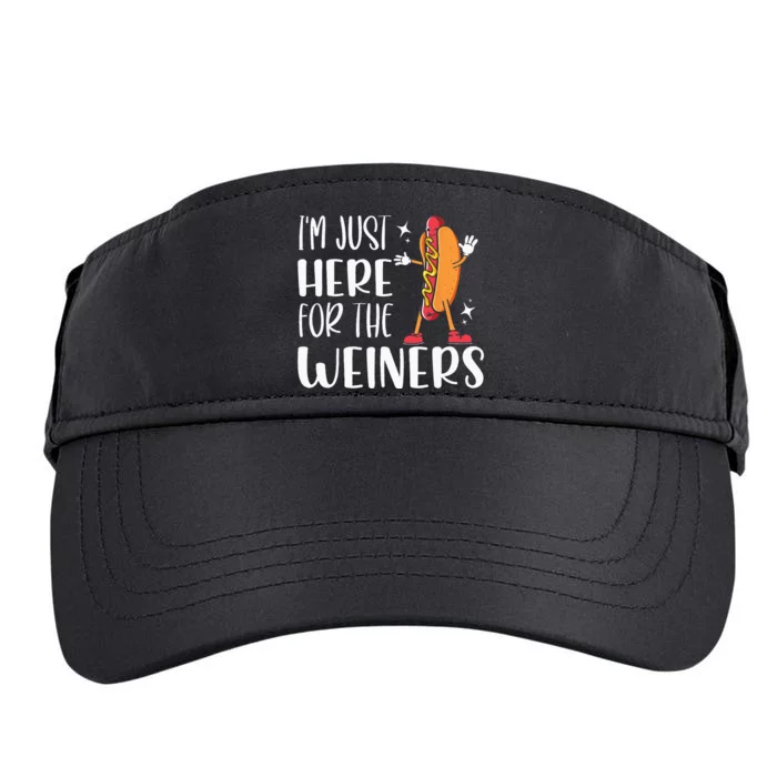 Funny Hot Dog Im Just Here For The Wieners Sausage Lovers Adult Drive Performance Visor