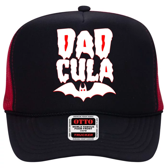 Funny Halloween Dadcula Dracula High Crown Mesh Trucker Hat