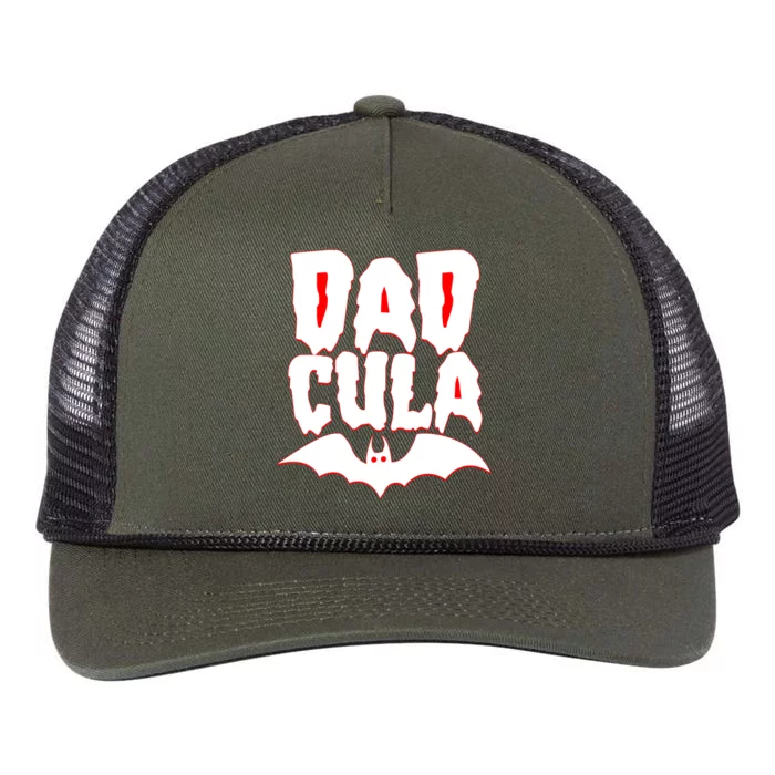 Funny Halloween Dadcula Dracula Retro Rope Trucker Hat Cap