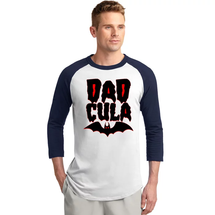 Funny Halloween Dadcula Dracula Baseball Sleeve Shirt