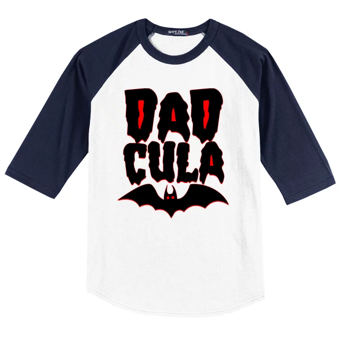 Funny Halloween Dadcula Dracula Baseball Sleeve Shirt