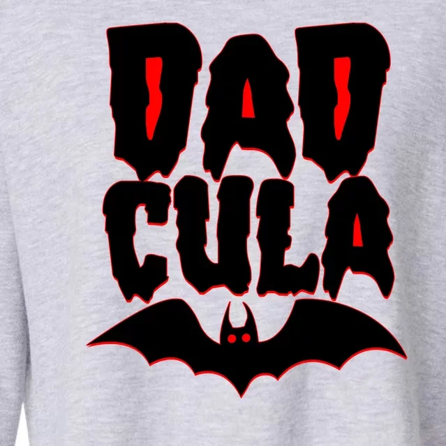 Funny Halloween Dadcula Dracula Cropped Pullover Crew