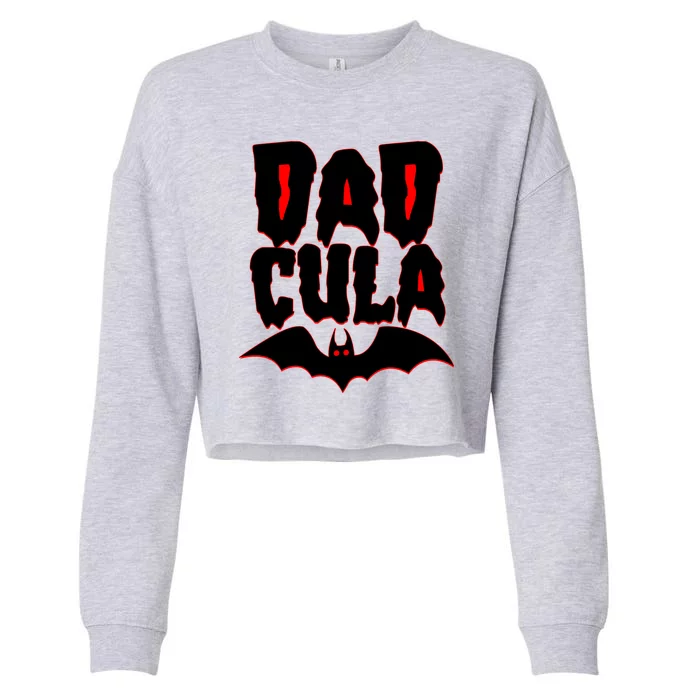 Funny Halloween Dadcula Dracula Cropped Pullover Crew