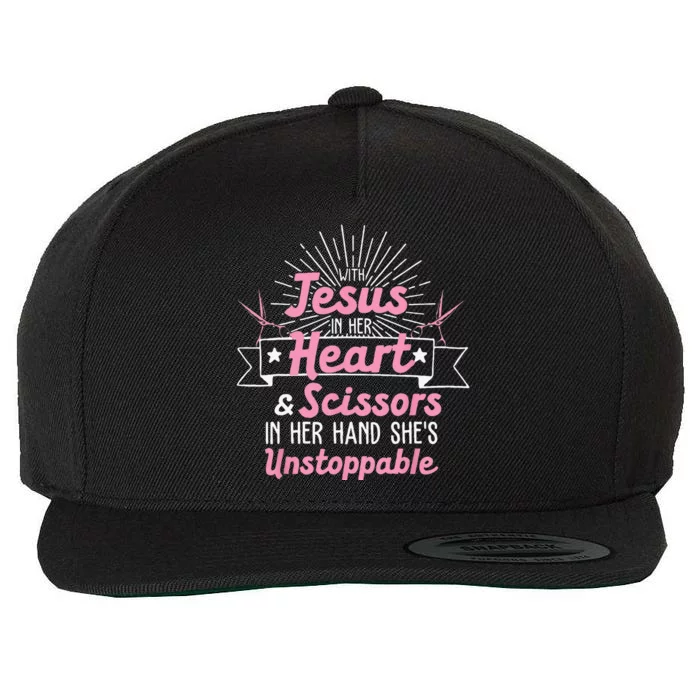 Funny Hairdresser Designs Girls Christian Hairstylists Wool Snapback Cap