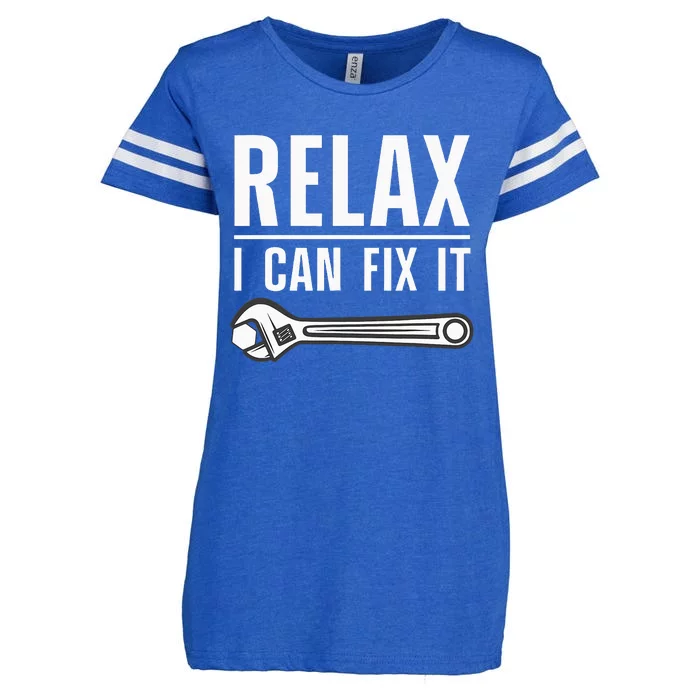 Funny Handyman Design Handyman Repair Tools Enza Ladies Jersey Football T-Shirt