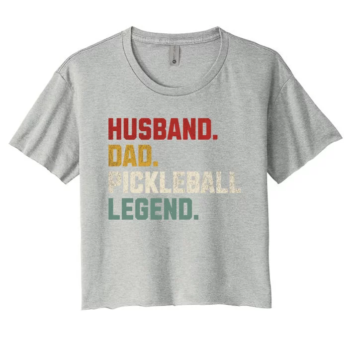 Funny Husband Dad Pickleball Legend Vintage FatherS Day Great Gift Women's Crop Top Tee