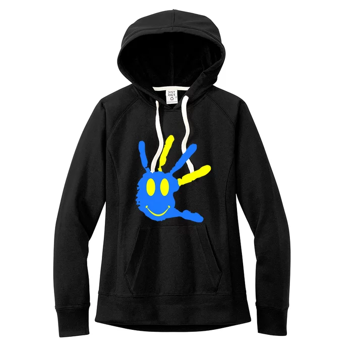 Funny Hand Down Syndrome Awareness T21 Gift Women's Fleece Hoodie