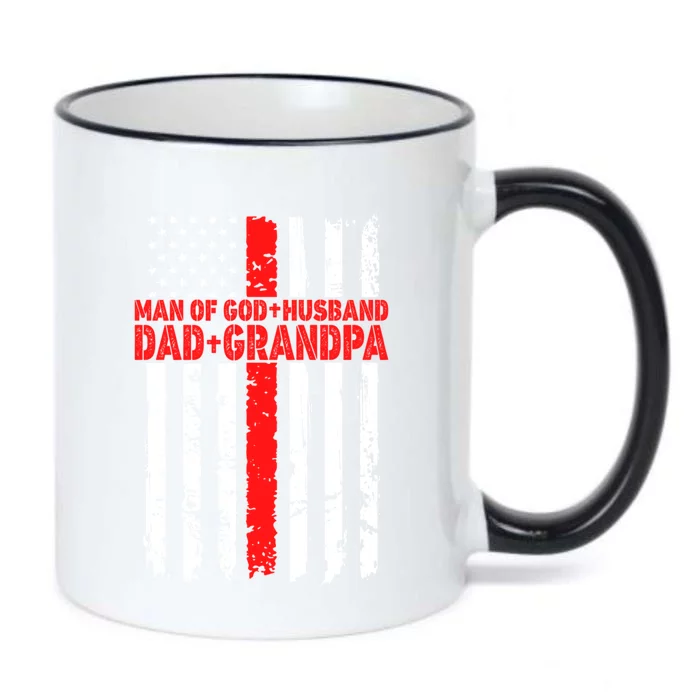 Funny Husband Dad Grandpa American Flag Fathers Day Meaningful Gift Black Color Changing Mug