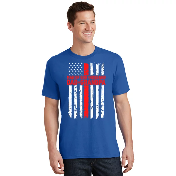 Funny Husband Dad Grandpa American Flag Fathers Day Meaningful Gift T-Shirt