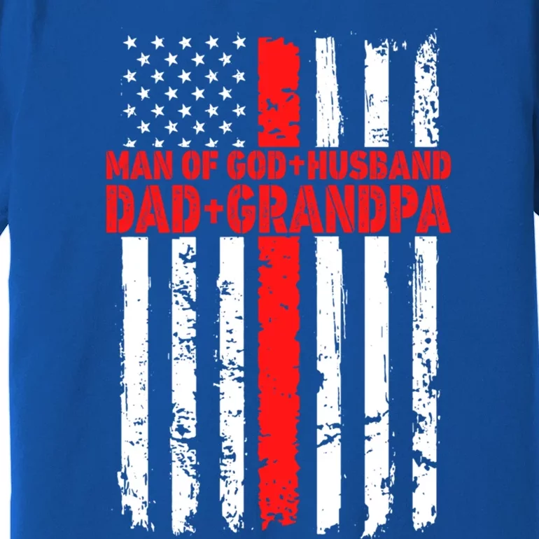 Funny Husband Dad Grandpa American Flag Fathers Day Meaningful Gift Premium T-Shirt