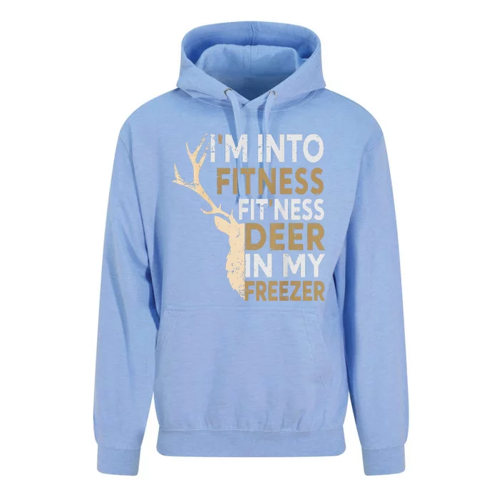 Funny Hunter Dad IM Into Fitness Deer Freezer Hunting Unisex Surf Hoodie