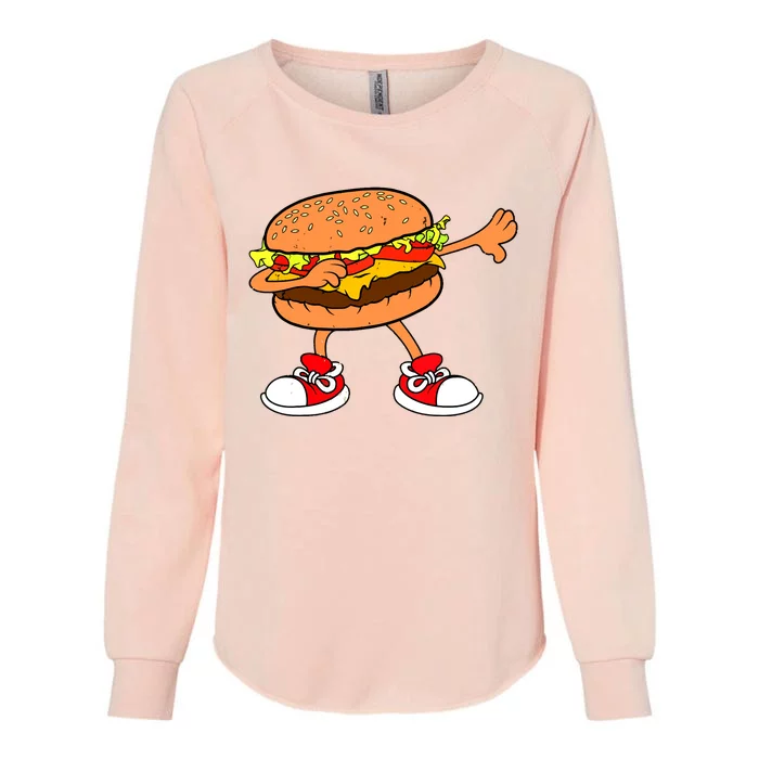 Funny Hamburger Dab Art Women Cheeseburger Lover Womens California Wash Sweatshirt