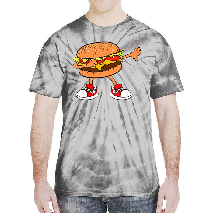 Funny Hamburger Dab Art Women Cheeseburger Lover Tie-Dye T-Shirt