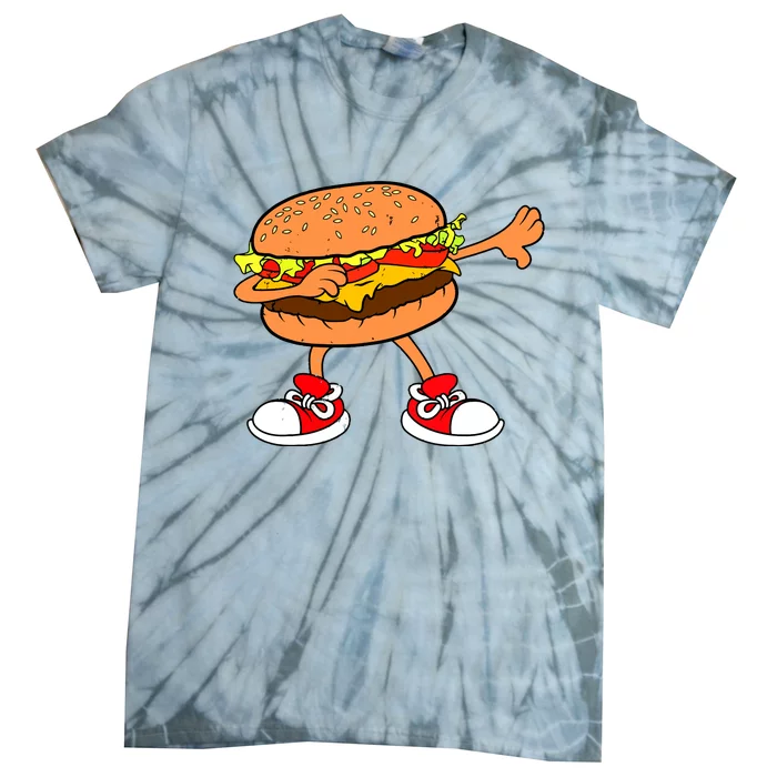 Funny Hamburger Dab Art Women Cheeseburger Lover Tie-Dye T-Shirt