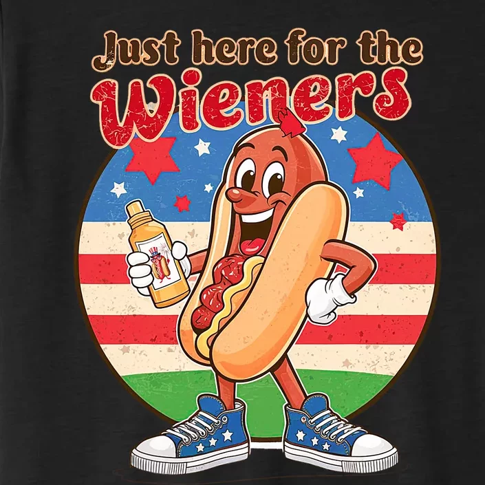 Funny Hot Dog IM Just Here For The Wieners 4th Of July Bbq ChromaSoft Performance T-Shirt